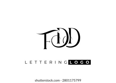 FDD Elegant Monogram Logo Design With Decorative Lettering. Elegant Monogram Logo Design with Decorative Elements and Typography