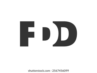 FDD logo design. Initial letter F D D bold font style for tech startups, consulting, corporate branding. Creative company name, headlines typography identity, trendy logotype. Vector illustration.