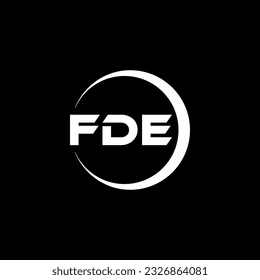 FDE letter logo design in illustration. Vector logo, calligraphy designs for logo, Poster, Invitation, etc.