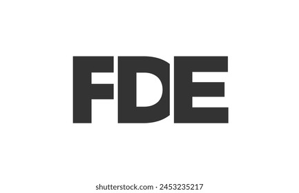 Plantilla de diseño de logotipo FDE con texto en negrita fuerte y moderno. Logotipo de Vector inicial basado en tipografía simple y mínima. Identidad de empresa de moda ideal para la presencia de marca de negocios.