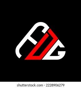 Diseño creativo del logotipo de la letra FDG con gráfico vectorial, logotipo FDG simple y moderno en forma de triángulo redondo.