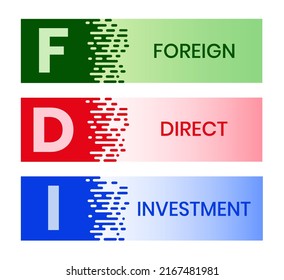 FDI - Foreign Direct Investment. business concept. Vector infographic illustration for presentations, sites, reports, banners