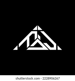 Logo de la carta FDJ diseño creativo con gráfico vectorial, logo simple y moderno de FDJ en forma de triángulo redondo.