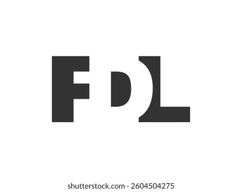FDL logo design. Initial letter F D L bold font style for tech startups, consulting, corporate branding. Creative company name, headlines typography identity, trendy logotype. Vector illustration.