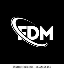 FDM logo. FDM letter. FDM letter logo design. Initials FDM logo linked with circle and uppercase monogram logo. FDM-typography for technology, business and real estate brand.