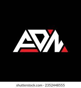 FDN triangle letter logo design with triangle shape. FDN triangle logo design monogram. FDN triangle vector logo template with red color. FDN triangular logo Simple, Elegant, and Luxurious design.