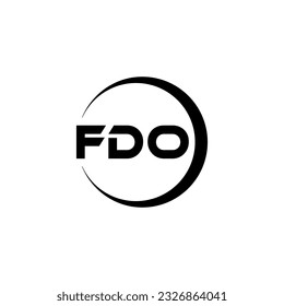 FDO letter logo design in illustration. Vector logo, calligraphy designs for logo, Poster, Invitation, etc.