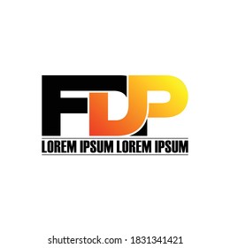 vector de diseño de logotipo de monograma de carta FDP