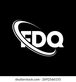 FDQ-Logo. FDQ-Brief. Logo-Design für FDQ-Buchstaben. Initialen FDQ-Logo mit Kreis und Großbuchstaben-Monogramm-Logo verbunden. FDQ-Typografie für Technologie, Business und Immobilien Marke.