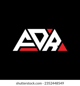 FDR triangle letter logo design with triangle shape. FDR triangle logo design monogram. FDR triangle vector logo template with red color. FDR triangular logo Simple, Elegant, and Luxurious design.