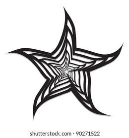 Fdstract starfish black & white vector