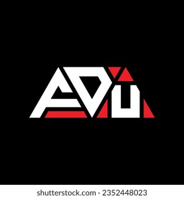 Diseño del logotipo de la letra del triángulo FDU con forma de triángulo. Monograma de diseño del logotipo del triángulo FDU. Plantilla de logotipo vectorial de triángulo FDU con color rojo. Logo triangular de la FDU Diseño sencillo, elegante y lujoso.