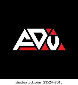 FDV triangle letter logo design with triangle shape. FDV triangle logo design monogram. FDV triangle vector logo template with red color. FDV triangular logo Simple, Elegant, and Luxurious design.