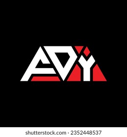 FDY triangle letter logo design with triangle shape. FDY triangle logo design monogram. FDY triangle vector logo template with red color. FDY triangular logo Simple, Elegant, and Luxurious design.