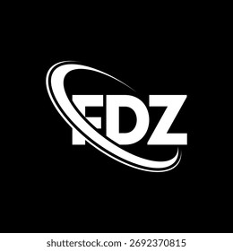 Logo de FDZ. Carta FDZ. Diseño del logotipo de la letra FDZ. Logotipo FDZ de las iniciales enlazadas con el círculo y el logotipo del monograma en mayúsculas. Tipografía FDZ para tecnología, negocio y marca inmobiliaria.