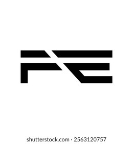 fe abstract alphabet font initial simple vector logo design