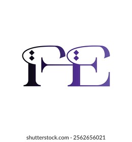 fe abstract alphabet vector icon design monogram, initial letters logo emblem