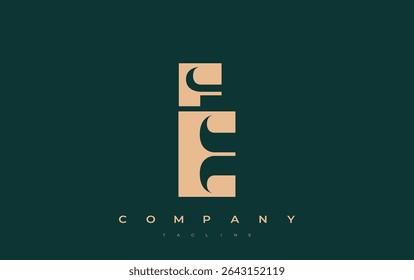 FE Abstract Geometric Logo Design. Modern and elegant logo design with simplistic typography elements, showcasing branding excellence.