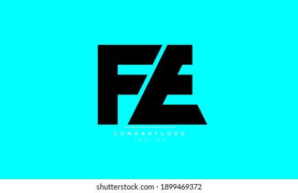 FE abstract initials monogram letter text symbol alphabet logo design