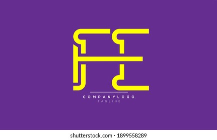 FE abstract initials monogram letter text symbol alphabet logo design