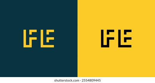 FE abstract minimalist letters Logo Monogram. It is a minimalist logo, this logo is made by combining two letters