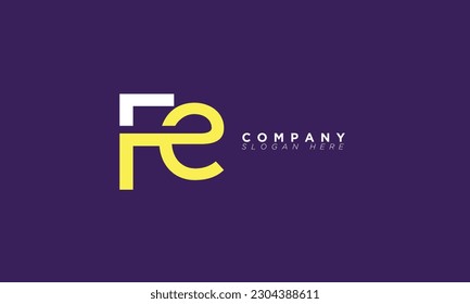 FE Alphabet letters Initials Monogram logo EF, F and E