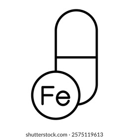 fe capsule icon Simple outline illustration