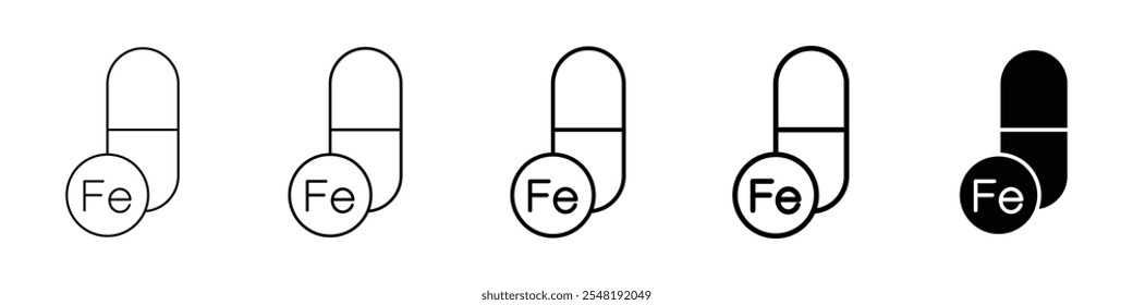 fe capsule icon Simple thin line logo set