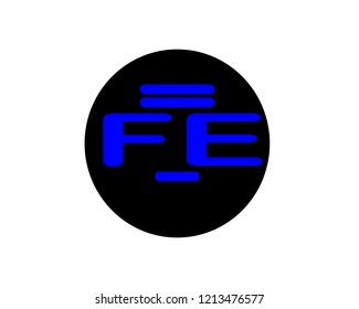 FE design logo.Modern circle concept.Color template.