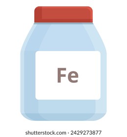 Fe dietary supplement icon cartoon vector. Capsule protein. Detox diet
