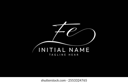  FE E F initial signature logo template vector