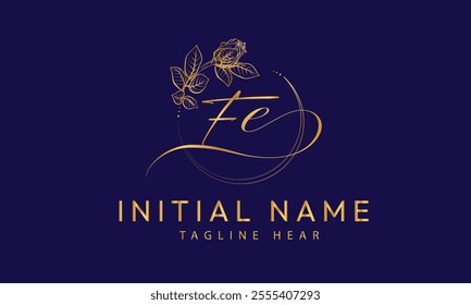 FE E F  initial signature logo template vector