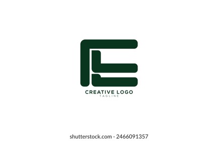 FE EF Abstract initial monogram letter alphabet logo design