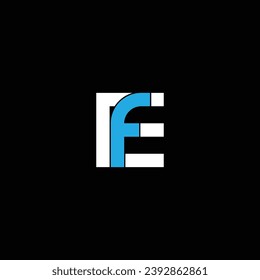 FE or EF abstract letter outstanding professional business awesome artistic branding company different colors illustration. Logo or icon or monogram design.