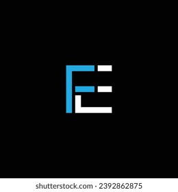 FE or EF abstract letter outstanding professional business awesome artistic branding company different colors illustration. Logo or icon or monogram design.