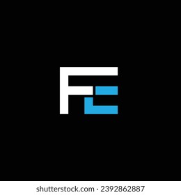 FE or EF abstract letter outstanding professional business awesome artistic branding company different colors illustration. Logo or icon or monogram design.