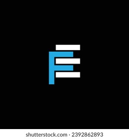 FE or EF abstract letter outstanding professional business awesome artistic branding company different colors illustration. Logo or icon or monogram design.