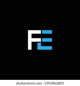 FE or EF abstract letter outstanding professional business awesome artistic branding company different colors illustration. Logo or icon or monogram design.