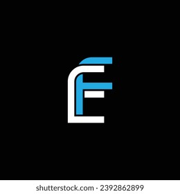 FE or EF abstract letter outstanding professional business awesome artistic branding company different colors illustration. Logo or icon or monogram design.