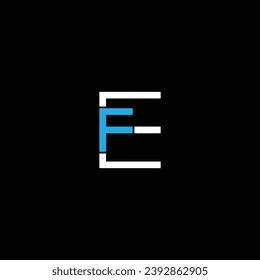 FE or EF abstract letter outstanding professional business awesome artistic branding company different colors illustration. Logo or icon or monogram design.