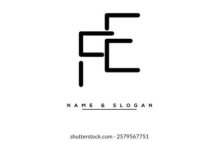 FE, EF Abstract Letters Logo Monogram