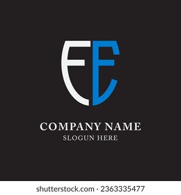 FE EF abstract monogram initial letter logo template design