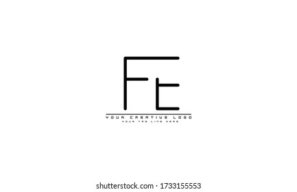 FE EF abstract vector logo monogram template