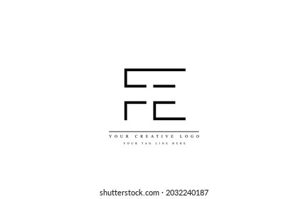 FE EF abstract vector logo monogram template