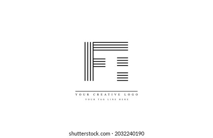 FE EF abstract vector logo monogram template