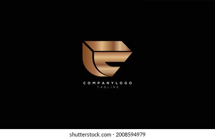 FE EF F AND E Abstract initial monogram letter alphabet logo design