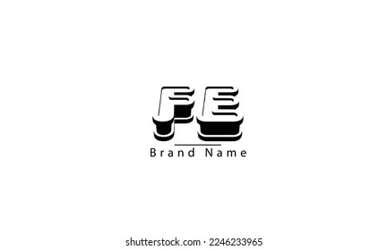 FE EF F E abstract vector logo monogram template