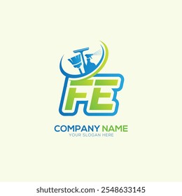 FE or EF Letter Local Cleaning vector logo. Cleaning service logo vector