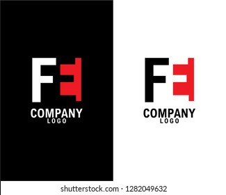 fe, ef letter Logo Design with negative space. company logo template vector 