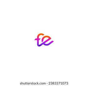 FE, EF letter logo design template elements. Modern abstract digital alphabet letter logo.